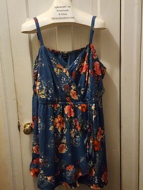 New! 3x [Torrid] Blue Floral Romper